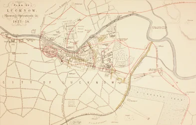Plan von Lucknow, 1883
